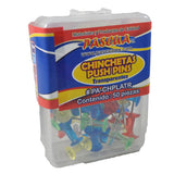 PUSH PIN PLASTICO COLORES TRANSPARENTE C/50 PZS PASCUA
