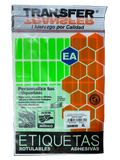 ETIQUETA BASICA CONTINUA # 6 VERDE TRANSFER
