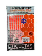 ETIQUETA BASICA CONTINUA # 01 NARANJA TRANSFER