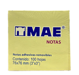 NOTAS ADHESIVAS AMARILLO 3X3 100 HJ 21007 MAE