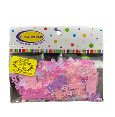 CONFETTI 10 GR BABY SHOWER NIÑA NACARADO CREATIVOS