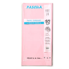 PAPEL COREANO DOBLE CARA PALO DE ROSA/CARNE CLARO 10 PZ PASCUA