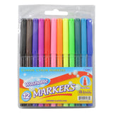 MARCADOR LAVABLES FINO 12 PZ 1280 BAZIC MNK