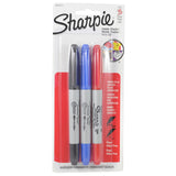MARCADOR PERMANENTE SHARPIE TWIN DOBLE PUNTO SURTIDO 3 PZ NEWELL BEROL